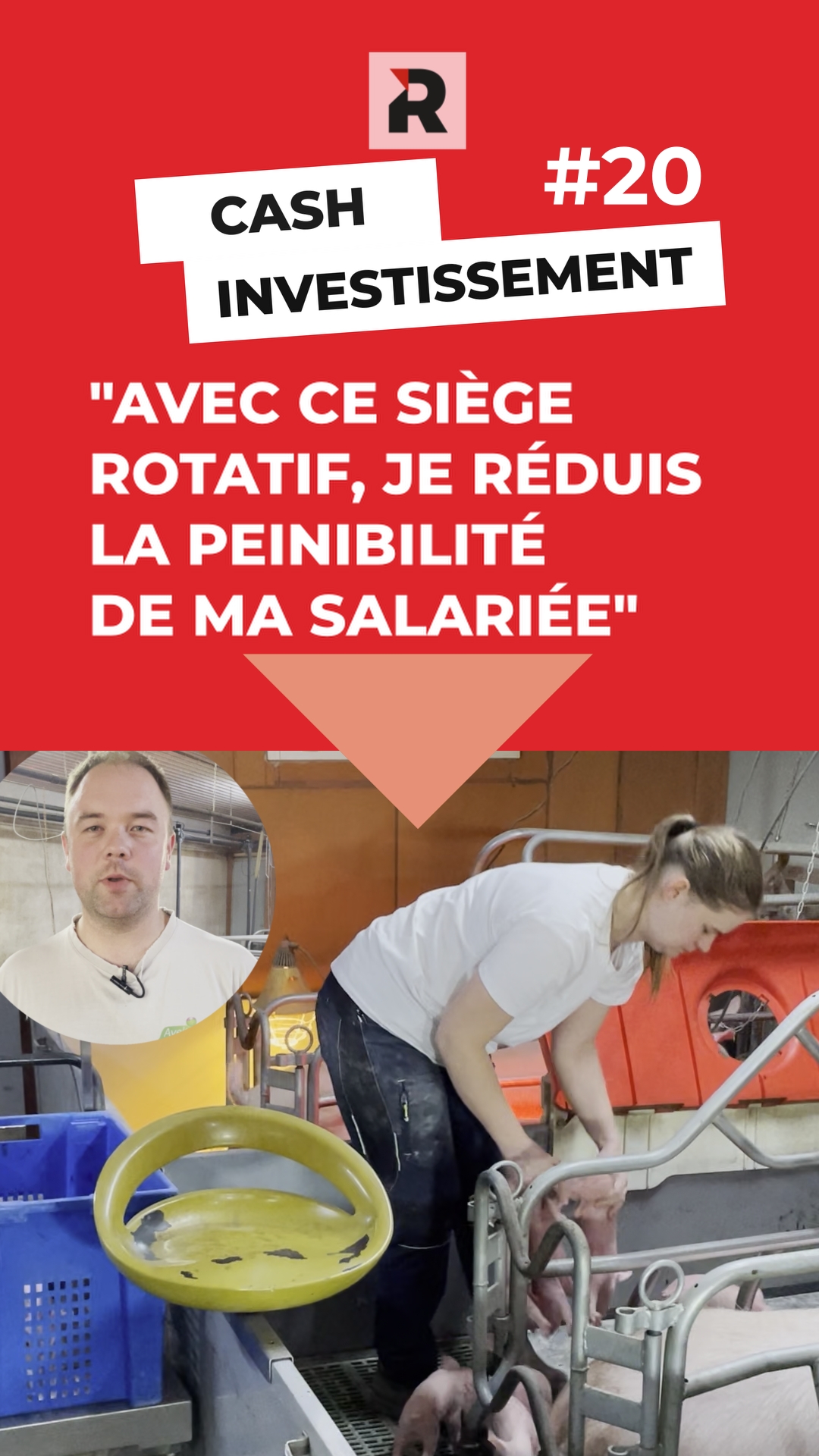 Cash investissement#20 : un siège rotatif pour réduire la pénibilité en maternité porcine
