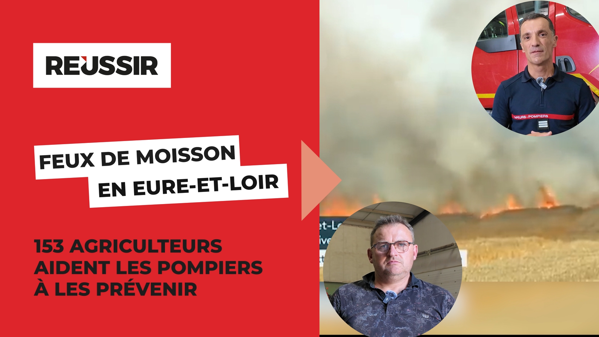 Feux de moisson - En Eure-et-Loir, des agriculteurs font de la prévention au côté des pompiers