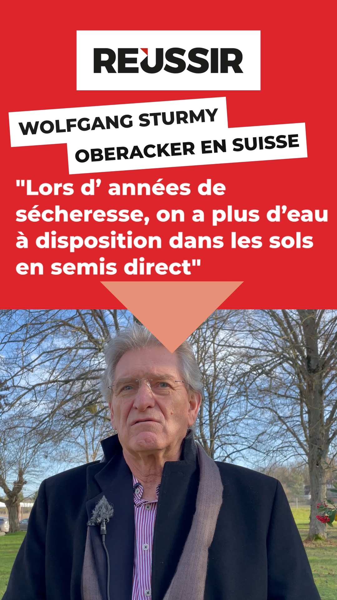 Wolfgang Sturny cofondateur de la plateforme d'Oberacker en Suisse : faux-semis vs labour